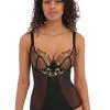 Body Armature Plongeant Transparent Sexy FREYA "Loveland" AA401093 - Noir BLK