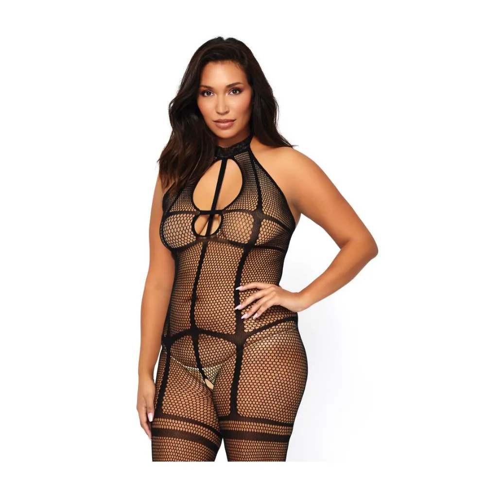 Body Entier Résille Transparent - Plus Size Bodystocking - LEG AVENUE 89226Q - Noir 001 1 Body Entier Résille Transparent - Plus Size Bodystocking - LEG AVENUE 89226Q - Noir 001