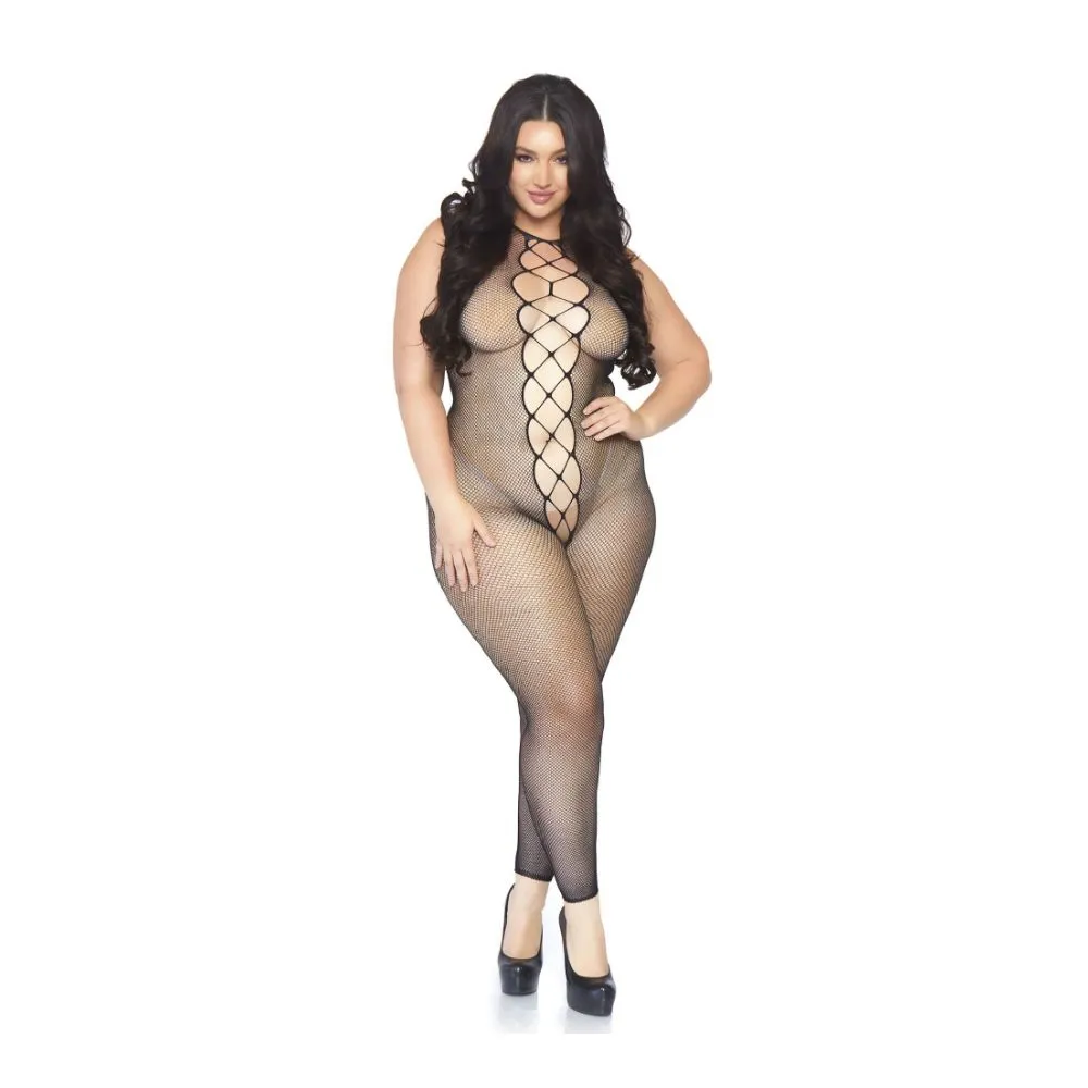 Body Entier Transparent En Résille - Plus Size Bodystocking - LEG AVENUE 89084X - Noir 001 2 Body Entier Transparent En Résille - Plus Size Bodystocking - LEG AVENUE 89084X - Noir 001 – Image 2