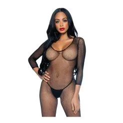 Body Entier Transparent En Résille - Bodystocking - LEG AVENUE 8378 - Noir 001