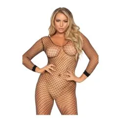 Body Entier Transparent En Résille - Bodystocking - LEG AVENUE 8380 - Noir 001