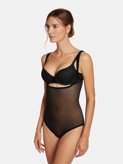 Body Gainant WOLFORD (79043) "Forming Body Tulle" 4W3003 - Noir 000