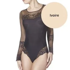 Body Longue Manche Dentelle JANIRA "Greta" 1045266 - Ivoire 612