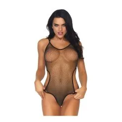 Body String Sexy Tout En Résille & Lanières LEG AVENUE 81581 - Noir 001