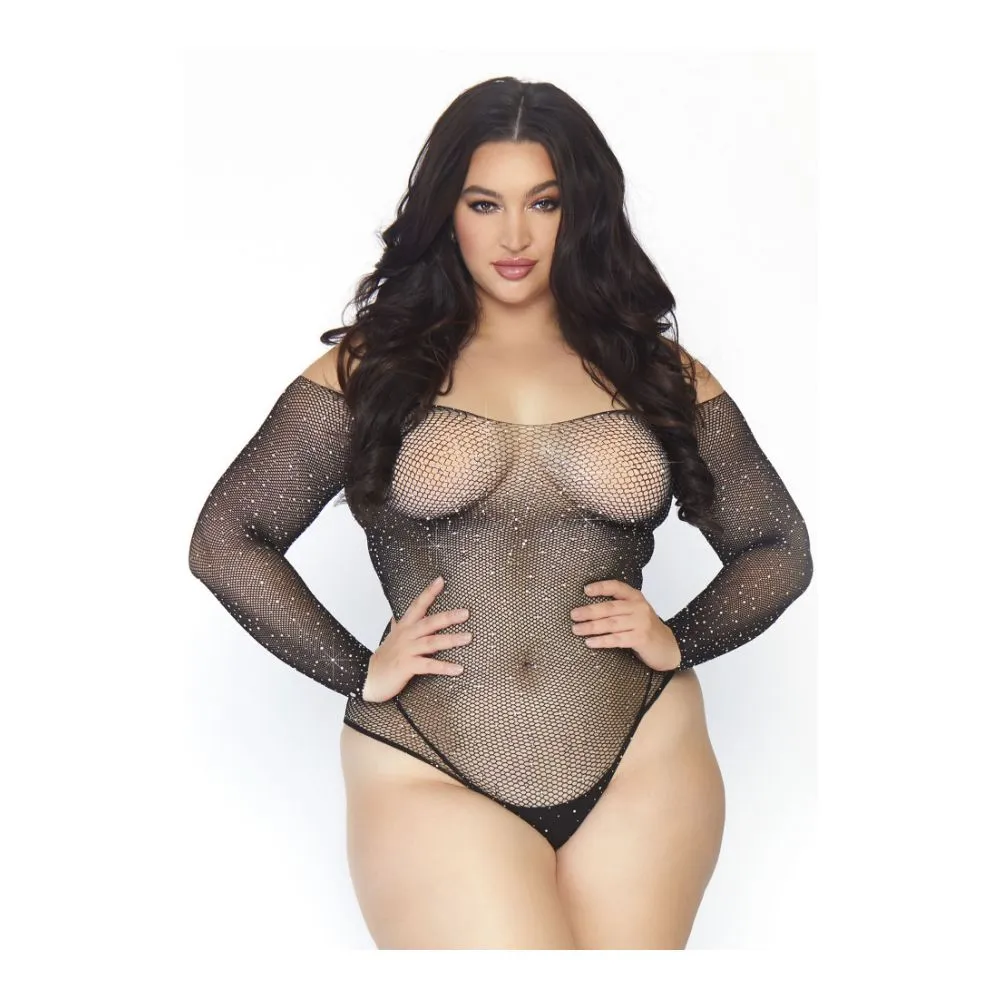 Body String Transparent Résille Et Strass - Plus Size - LEG AVENUE 89231X - Noir 001 1 Body String Transparent Résille Et Strass - Plus Size - LEG AVENUE 89231X - Noir 001
