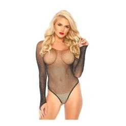 Body String Transparent Résille Et Strass LEG AVENUE 89231 - Noir 001