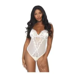 Body Transparent Sexy à Fines Bretelles Réglables LEG AVENUE 89239 - Blanc 002