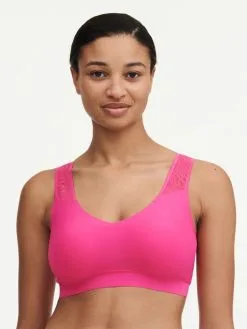 Brassière à Coques & Dentelle Stretch Invisible CHANTELLE "SoftStretch" C11G10 - Rose Pitaya 06X
