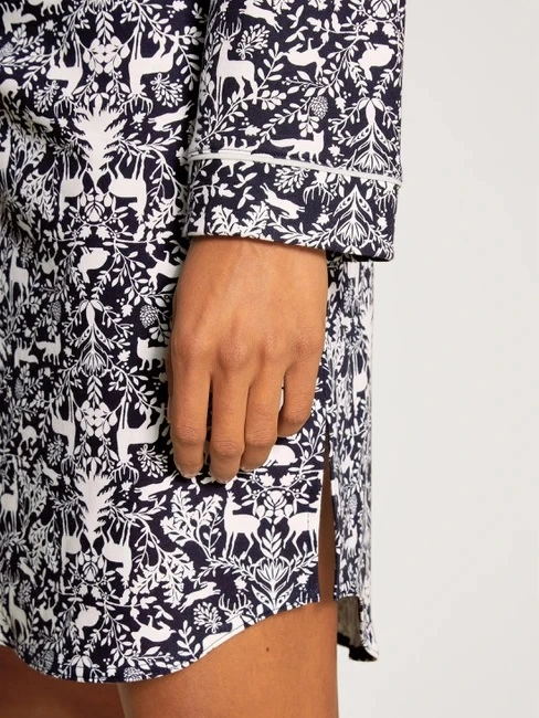 Chemise De Nuit Dame CALIDA "Winter Dreams" 31092 - Dark Lapis Blue 339 4 Chemise De Nuit Dame CALIDA "Winter Dreams" 31092 - Dark Lapis Blue 339 – Image 4