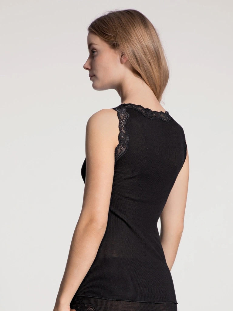 Chemisette Dentelle Laine & Soie CALIDA "Richesse Lace" 12990 - Noir 996 2 Chemisette Dentelle Laine & Soie CALIDA "Richesse Lace" 12990 - Noir 996 – Image 2