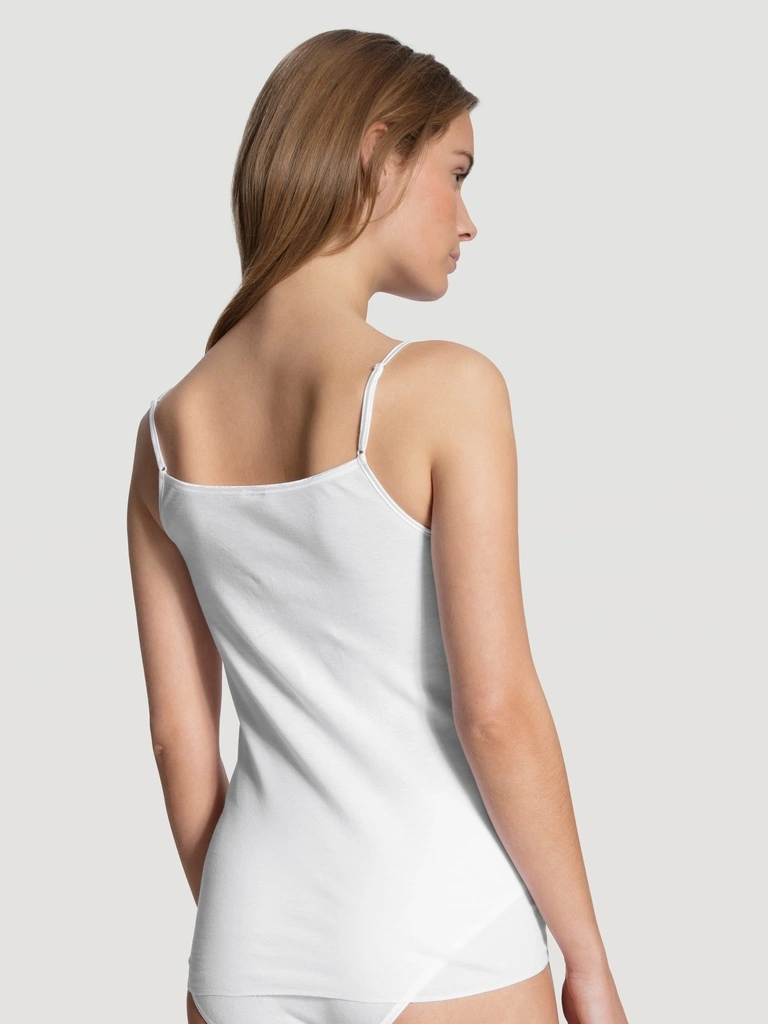 Chemisette Fines Bretelles Coton & Dentelle CALIDA "Feminin Sense" 11451 - Blanc 001 2 Chemisette Fines Bretelles Coton & Dentelle CALIDA "Feminin Sense" 11451 - Blanc 001 – Image 2