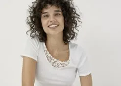 Chemisette Courtes Manches Coton & Dentelle CALIDA "Feminin Sense" 14451 - Blanc 001 -Vente de soutien-gorge pas cher Chemisette20fines20bretelles20coton202620dentelle20CALIDA2022Feminin20Sense22201445120 20Blanc20001 3