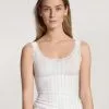 Chemisette Larges Bretelles & Dentelle 95% Coton CALIDA "Etude Toujours" 12092 - Blanc 001