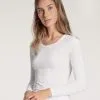 Chemisette Longue Manche Coton CALIDA "Natural Comfort" 15075 - Blanc 001
