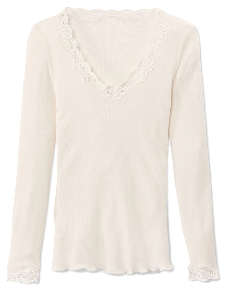 Chemisette Manche Longue Dentelle Laine & Soie CALIDA "Richesse Lace" 15990 - Light Ivory 090 4 Chemisette Manche Longue Dentelle Laine & Soie CALIDA "Richesse Lace" 15990 - Light Ivory 090 – Image 4
