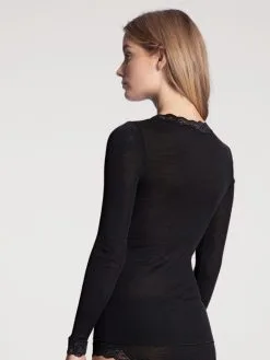 Chemisette Manche Longue Dentelle Laine & Soie CALIDA "Richesse Lace" 15990 - Noir 996 7 Chemisette Manche Longue Dentelle Laine & Soie CALIDA "Richesse Lace" 15990 - Noir 996 -Vente de soutien-gorge pas cher Chemisette20manche20longue20dentelle20laine202620soie20CALIDA2022Richesse20Lace22201599020 20Noir20996