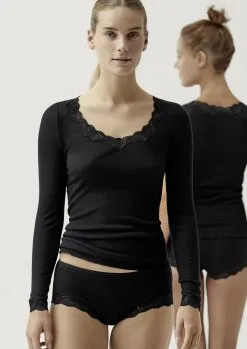 Chemisette Manche Longue Dentelle Laine & Soie CALIDA "Richesse Lace" 15990 - Noir 996 10 Chemisette Manche Longue Dentelle Laine & Soie CALIDA "Richesse Lace" 15990 - Noir 996 -Vente de soutien-gorge pas cher Chemisette20manche20longue20dentelle20laine202620soie20CALIDA2022Richesse20Lace22201599020 20Noir20996 3