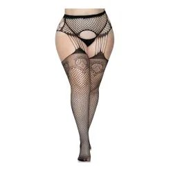 Collant Sexy Résille & Effet Porte-jarretelle - Plus Size - LEG AVENUE 1063X - Noir 001 -Vente de soutien-gorge pas cher Collant20sexy20rC3A9sille202620effet20porte jarretelle20 20Plus20Size20 20LEG20AVENUE201063X20 20Noir20001 3