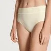 Culotte Taille Haute Douce 100% Coton & Dentelle CALIDA "Lycraspitze" 23907 - Champagne 134