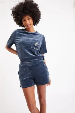 Homewear T-shirt & Short En Velours BANANA MOON "Sealake" Chloé & Scotty - Bleu HKC84 -Vente de soutien-gorge pas cher Homewear20t shirt202620short20en20velours20BANANA20MOON2022Sealake2220ChloC3A9202620Scotty20 20Bleu20HKC84 1