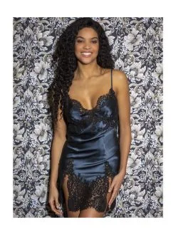 Nuisette Fendue Sur Les Cuisses MARJOLAINE "Puma" 4PUM0103 - Minuit Noir 4804