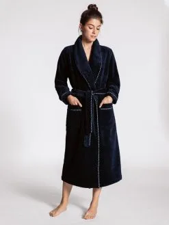 Peignoir Dame En éponge 120cm CALIDA "Cosy Shower" 61302 - Dark Lapis Blue 339