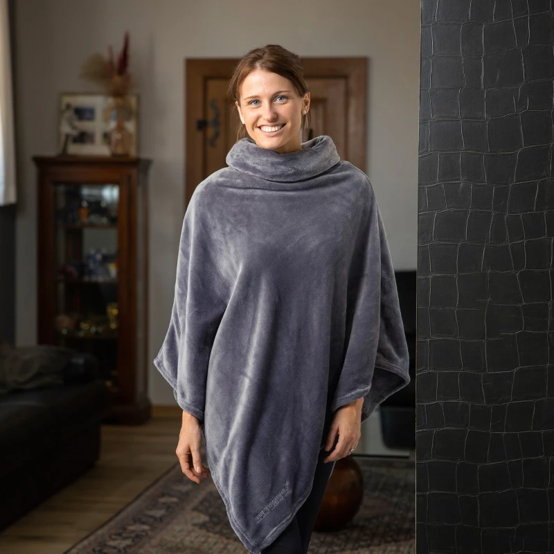 Poncho Dame Et Fille JUSQU'AU LEVER DU JOUR - Anthracite 1 Poncho Dame Et Fille JUSQU'AU LEVER DU JOUR - Anthracite