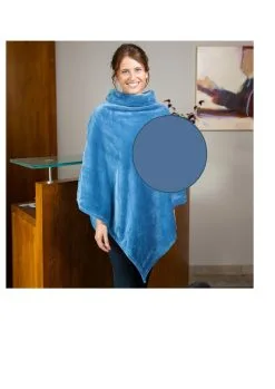 Poncho Dame Et Fille JUSQU'AU LEVER DU JOUR - Bleu