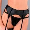 Porte-jarretelle Sexy Satin FOLIES RENAUD "Carla" 3853Y - Noir