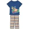 Pyjama Fille WOODY "Tortue" 231-1-BSK-S - Bleu Et Rayé 856
