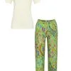 Pyjama Long Dame RINGELLA "Conception Florale Colorée" 3251410 + 3251513 - Vanille 431 + Gras 558