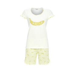 Pyjama Short Dame 100% Coton RINGELLA "Fruits Savoureux" 3261321 - Crème 134