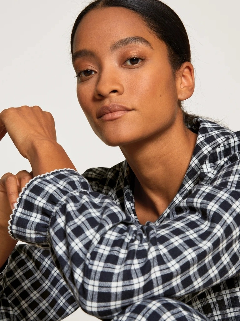 Pyjama Dame Boutonné 100% Coton CALIDA "Holiday Dreams" 48155 - Dark Lapis Blue 339 3 Pyjama Dame Boutonné 100% Coton CALIDA "Holiday Dreams" 48155 - Dark Lapis Blue 339 – Image 3