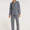 Pyjama Dame Boutonné 100% Coton CALIDA "Holiday Dreams" 48155 - Dark Lapis Blue 339