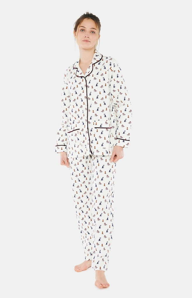 Pyjama Dame Boutonné ARTHUR "Toutou" PPF - Ivoire TOUTH22 2 Pyjama Dame Boutonné ARTHUR "Toutou" PPF - Ivoire TOUTH22 – Image 2