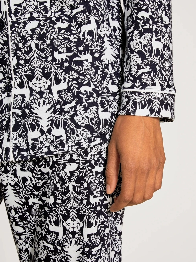 Pyjama Dame Boutonné CALIDA "Winter Dreams" 41292 - Dark Lapis Blue 339 4 Pyjama Dame Boutonné CALIDA "Winter Dreams" 41292 - Dark Lapis Blue 339 – Image 4