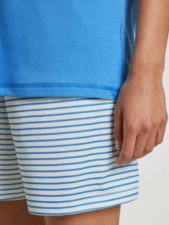 Pyjama Dame Short 100% Coton CALIDA "Daylight Dreams" 42154 - Azurit Blue 474 -Vente de soutien-gorge pas cher Pyjama20dame20short201002520coton20CALIDA2022Daylight20Dreams22204215420 20Azurit20Blue20474 1