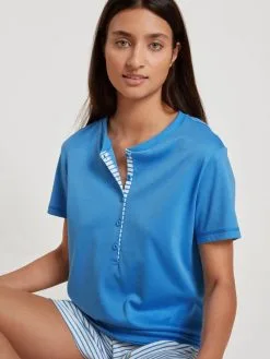 Pyjama Dame Short 100% Coton CALIDA "Daylight Dreams" 42154 - Azurit Blue 474 -Vente de soutien-gorge pas cher Pyjama20dame20short201002520coton20CALIDA2022Daylight20Dreams22204215420 20Azurit20Blue20474 2