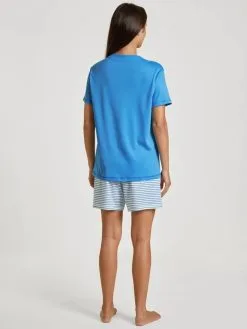 Pyjama Dame Short 100% Coton CALIDA "Daylight Dreams" 42154 - Azurit Blue 474 -Vente de soutien-gorge pas cher Pyjama20dame20short201002520coton20CALIDA2022Daylight20Dreams22204215420 20Azurit20Blue20474 4