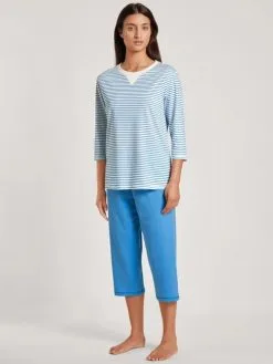 Pyjama Dame Short 3/4 100% Coton CALIDA "Daylight Dreams" 42554 - Azurit Blue 474