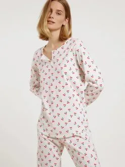 Pyjama Long Dame 100% Coton CALIDA "Fruity Dreams" 43953 - Red Glow 136 -Vente de soutien-gorge pas cher Pyjama20long20dame201002520coton20CALIDA2022Fruity20Dreams22204395320 20Red20Glow20136 2