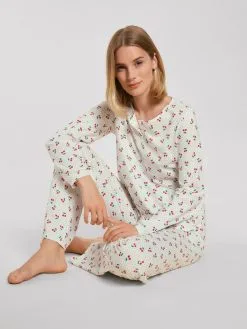 Pyjama Long Dame 100% Coton CALIDA "Fruity Dreams" 43953 - Red Glow 136 -Vente de soutien-gorge pas cher Pyjama20long20dame201002520coton20CALIDA2022Fruity20Dreams22204395320 20Red20Glow20136 3