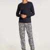 Pyjama Long Dame Avec Bords élastiques CALIDA "Winter Dreams" 41392 - Dark Lapis Blue 339