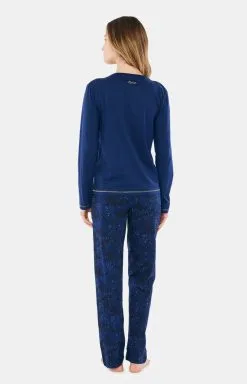 Pyjama Long Femme Coton Bio ARTHUR "Good Night" BAH - Marine GOODH22 -Vente de soutien-gorge pas cher Pyjama20long20femme20coton20bio20ARTHUR2022Good20Night2220BAH20 20Marine20GOODH22 1