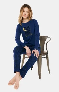 Pyjama Long Femme Coton Bio ARTHUR "Good Night" BAH - Marine GOODH22 -Vente de soutien-gorge pas cher Pyjama20long20femme20coton20bio20ARTHUR2022Good20Night2220BAH20 20Marine20GOODH22 3