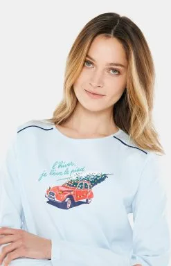 Pyjama Long Femme Coton Bio ARTHUR "Noël" MOL - Ivoire 2CVNOEL -Vente de soutien-gorge pas cher Pyjama20long20femme20coton20bio20ARTHUR2022NoC3ABl2220MOL20 20Ivoire202CVNOEL 3