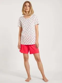 Pyjama Short Dame 100% Coton CALIDA "Fruity Dreams" 43253 - Red Glow 136 -Vente de soutien-gorge pas cher Pyjama20short20dame201002520coton20CALIDA2022Fruity20Dreams22204325320 20Red20Glow20136 2