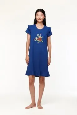 Robe De Nuit Dame WOODY "Tortues" 231-1-BDR-S - Bleu 856 -Vente de soutien-gorge pas cher Robe20de20nuit20dame20WOODY2022Tortues2220231 1 BDR S20 20Bleu20856