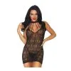 Robe Sexy Dentelle Transparent Et String - 2 Pièces - LEG AVENUE 86801 - Noir 001