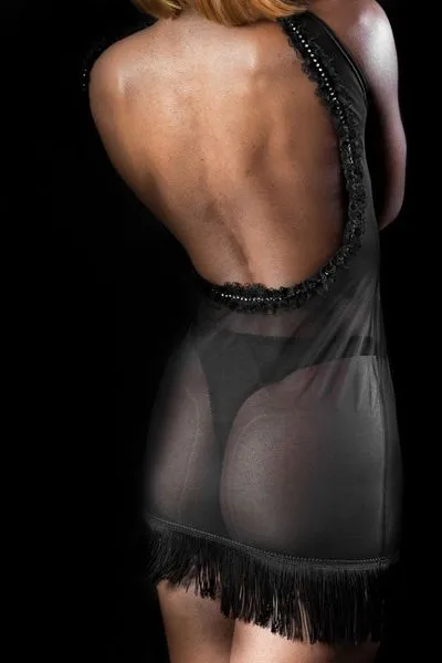 Robe Sexy Tulle & Strass FOLIES RENAUD "Gaelle" 10221 - Noir 3 Robe Sexy Tulle & Strass FOLIES RENAUD "Gaelle" 10221 - Noir – Image 3